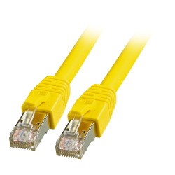 Patchkabel RJ45, CAT8.1 2000Mhz, 0.5m, gelb, S-STP(S/FTP), BC, LSZH,