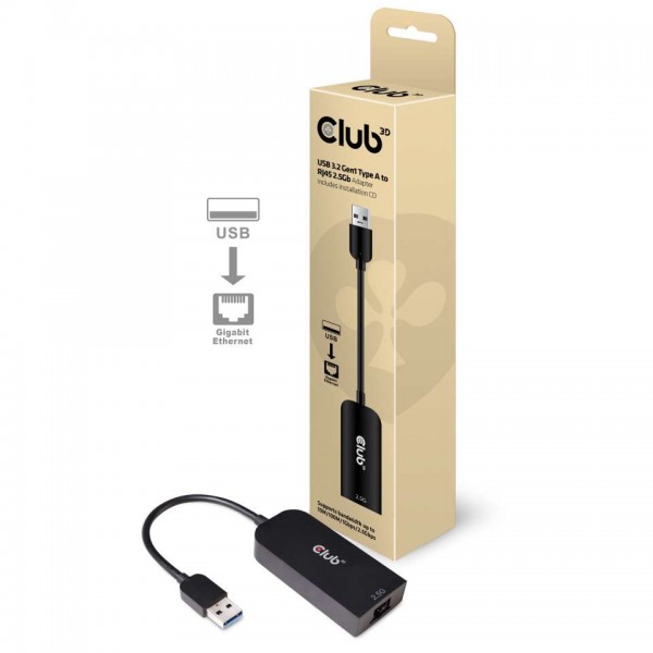 Adapter USB-A 3.2 =&gt; LAN RJ45 2.5Gbps *Club3D*
