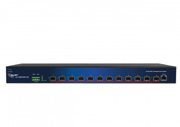 ALLNET Switch smart managed Layer2 12 Port • 12x SFP+ 10GbE • 19&quot; • ALL-SG9312M-10G • Core-Switch • Redundant Power Option