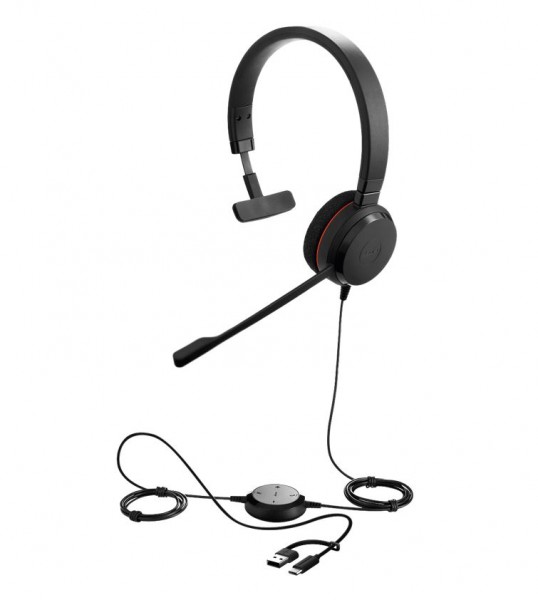 Jabra Evolve 20 Stereo MS, USB C/A Adapter