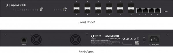 Ubiquiti EdgeSwitch 16 / 16 Gigabit RJ45 Ports / 2 SFP Ports / 150W / PoE+ / ES-16-150W / USED