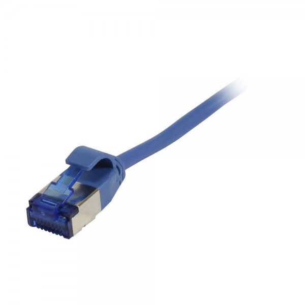 Patchkabel RJ45, CAT6A 500Mhz, 10m, blau, U/FTP, slimline rund d=3,8mm, TPE(Superflex), AWG32, Synergy 21