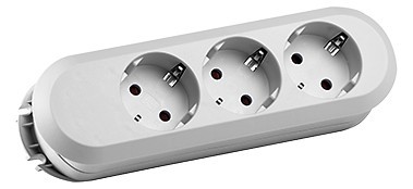 Bachmann Tischsteckdose, 3xDosen(CEE7)-> ohne Zuleitung, weiß, SMART