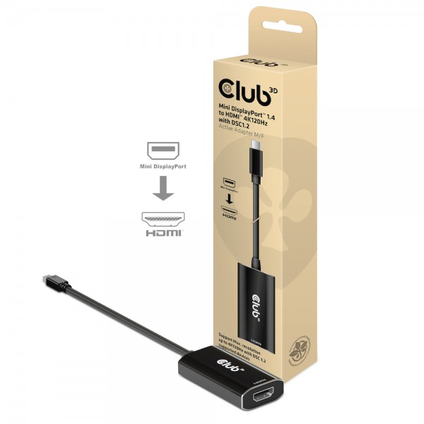 Adapter DisplayPort Mini =&gt; HDMI 1.4 *Club 3D* 4K120Hz mit DSC1.2 aktiv