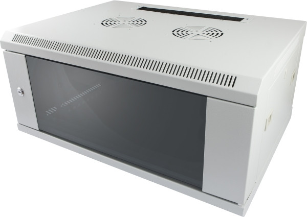 ALLNET 19"Wandgehäuse, 6HE, 1-teilig, T450mm, Lichtgrau, SMC-Serie,