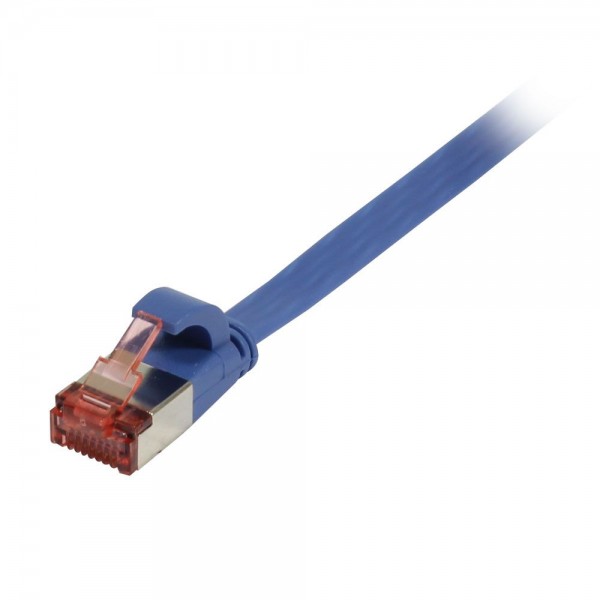 Patchkabel RJ45, CAT6 250Mhz, 10m blau, FTP(U/FTP), TPE(Superflex), Flach, Synergy 21,