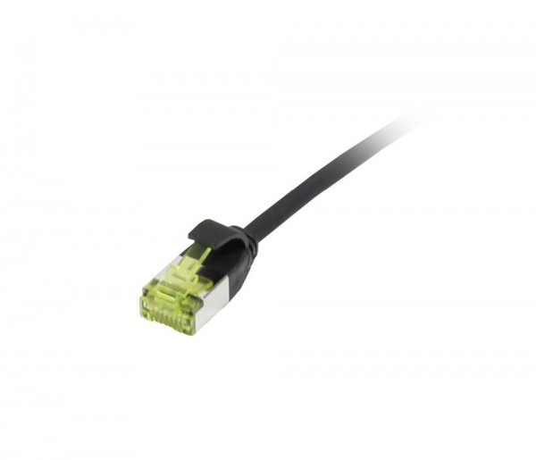 Patchkabel RJ45, CAT6A 500Mhz, 2m, schwarz, U/FTP, slimline rund d=3,8mm, TPE/LSZH(Superflex), AWG32, mit CAT7 Rohkabel, Synergy 21