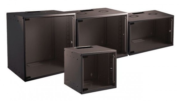 Wandgehäuse 19&quot;, 15HE, 1-teilig, T600/H707mm, schwarz, Basic, Flat Pack,