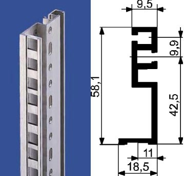 Vertiv(Knürr) zub.Profile 19", Lochraster 21HE, BL2,5,