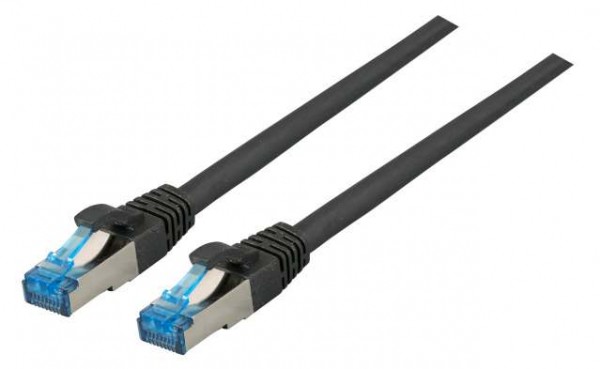 Patchkabel RJ45, CAT6A 500Mhz, 7.5m, schwarz; S-STP(S/FTP); TPE(Superflex), mit Cat.7 Rohkabel,