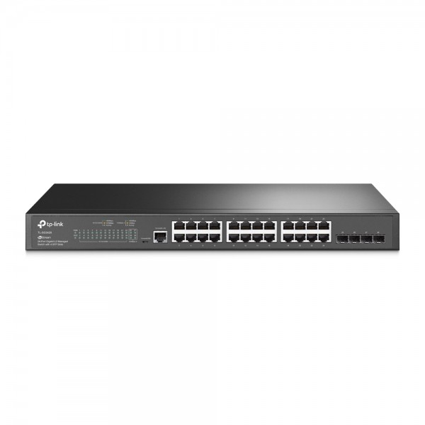 TP-Link Switch full managed Layer2+ 28 Port • 24x 1 GbE • 4x SFP • 19" • Lüfterlos, Omada • SG342