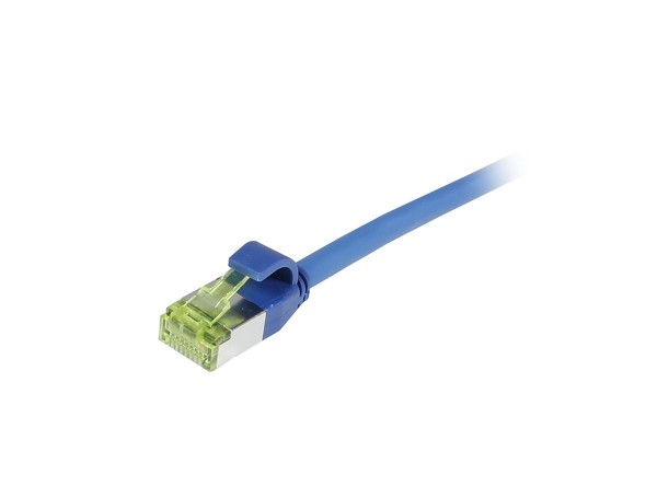 Patchkabel RJ45, CAT6A 500Mhz, 5m, blau, S-STP(S/FTP), slimline rund d=4,5mm, TPE/LSZH(Superflex), AWG28, mit CAT7 Rohkabel, Synergy 21
