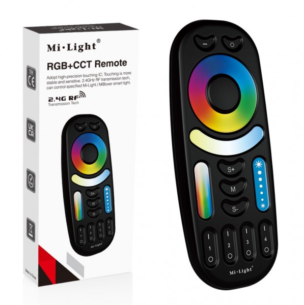 MiBoxer FUT092B LED Fernbedienung RGB-WW (RGB-CCT) 4 Zonen black