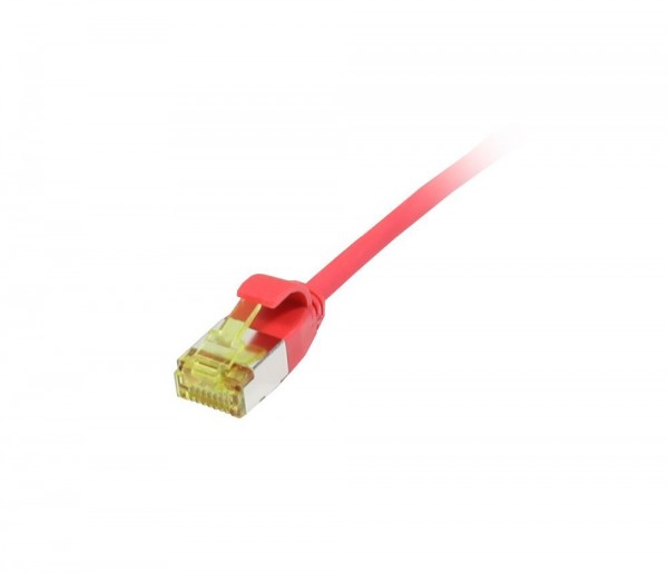Patchkabel RJ45, CAT6A 500Mhz, 0.5m, rot, U/FTP, slimline rund d=3,8mm, TPE/LSZH(Superflex), AWG32, mit CAT7 Rohkabel, Synergy 21