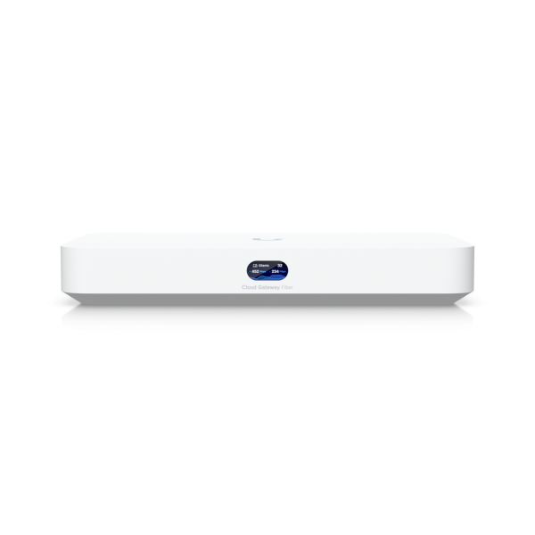 Ubiquiti Cloud Gateway Fiber • UniFi OS Console Full Stack • 5 Gbps IDS/IPS • 2x SFP+ • 1x 10 GbE • 4x 2,5 GbE • 50+ Devices • UCG-Fiber