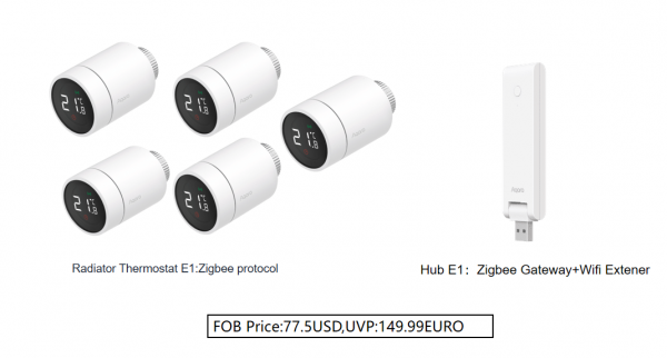 AQARA Thermostat Bundle - 5x E1 & 1x Hub E1