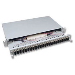 LWL-Patchpanel Spleisbox,19&quot;, 24xSC-Duplex, 50/125um, ausziehbar