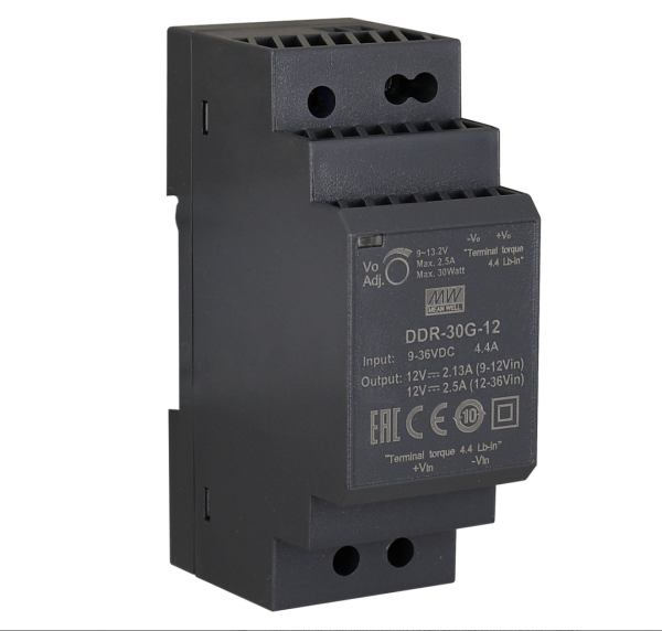 ALLNET Ersatznetzteil/Spannungswandler 12V/2,5A IN: 9~36VDC -&gt; OUT: 9~13.2V DC/DC-Wandler MEANWELL Hutschiene