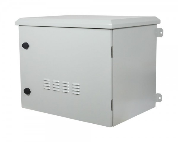 ALLNET 19"Wandgehäuse, 12HE, T638mm, Lichtgrau, IP55, SO-Serie, incl. 4-Fach Lüftereinheit