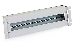 Triton 19"Schrank,zbh. Schutzschalterleiste(Hutschiene, DIN), 3HE, Schwarz, mit Abdeckung