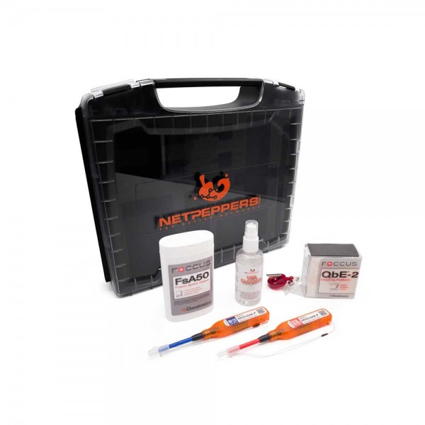 NetPeppers LWL Glasfaser, Reinigungskoffer zur Reinigung von Glasfaser-Anschlusskomponenten,