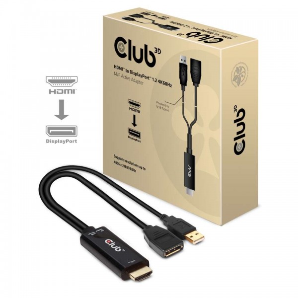Adapter HDMI =&gt; DisplayPort 1.2 *Club3D* 4K60Hz